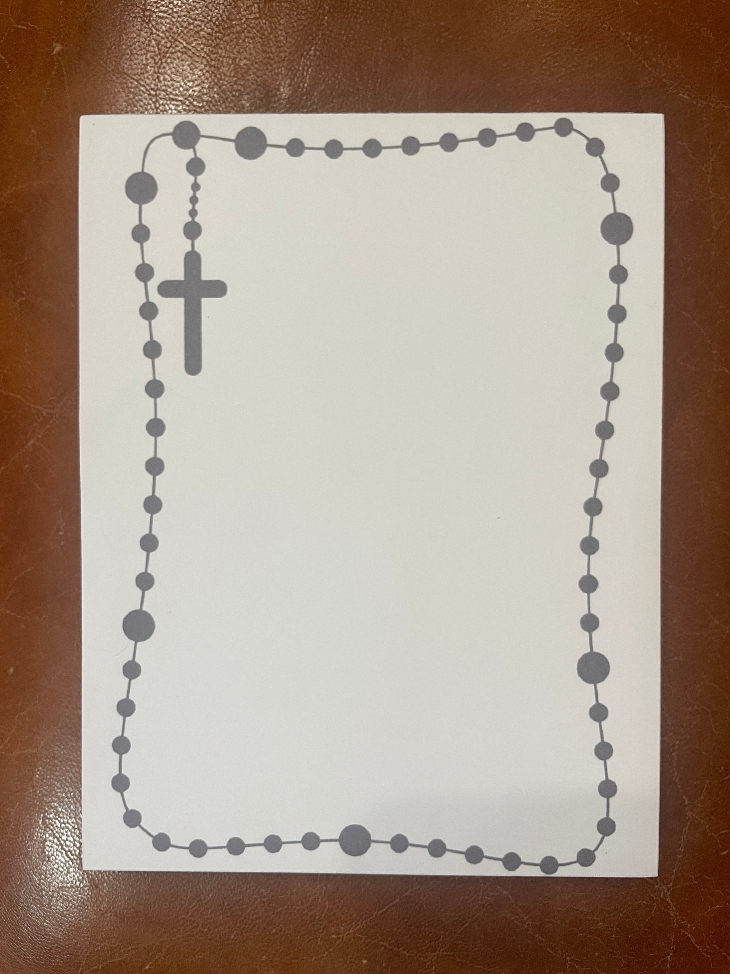 Gray Rosary Border Notepad
