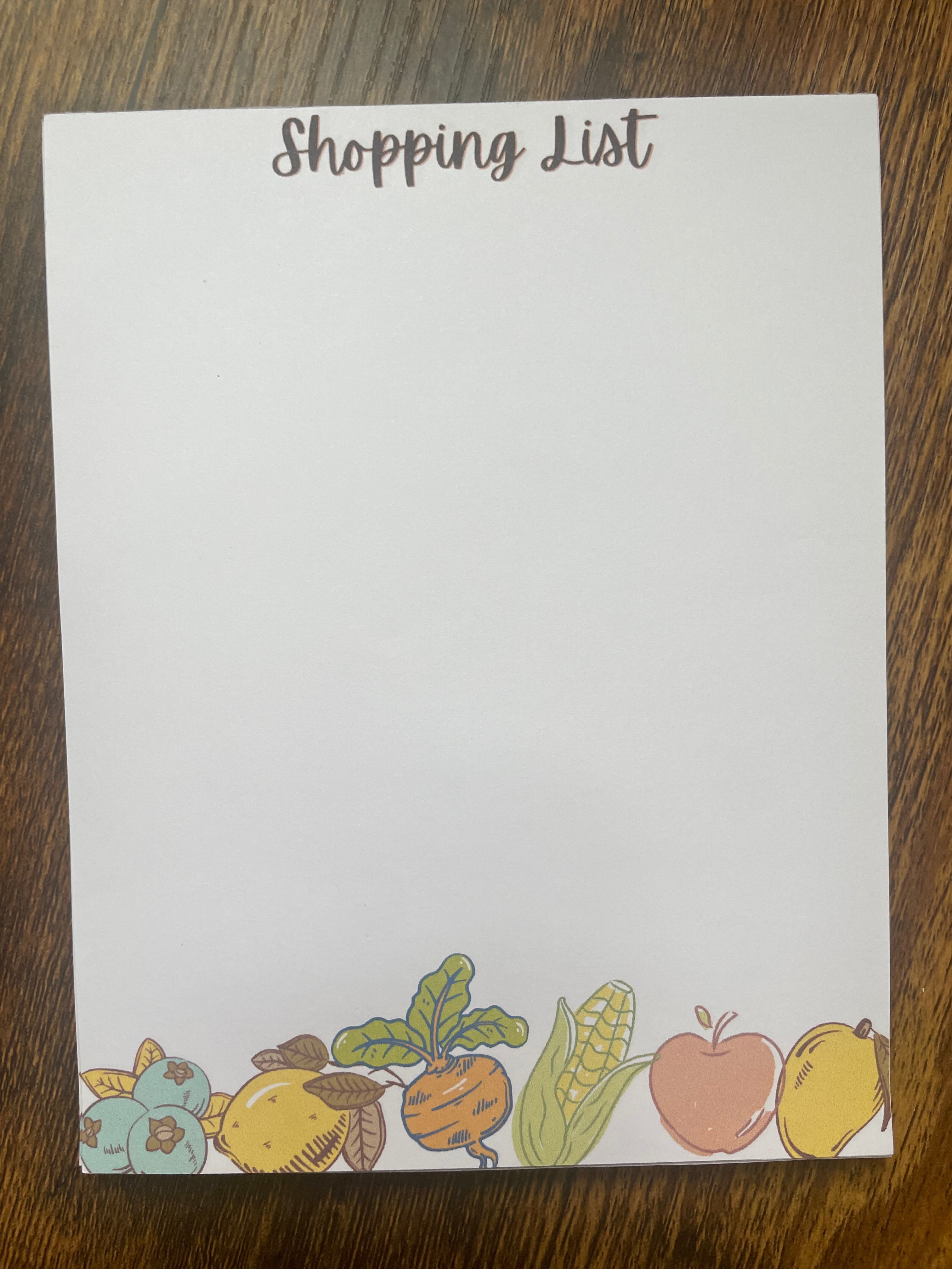 Veg & Fruit Shopping List Notepad