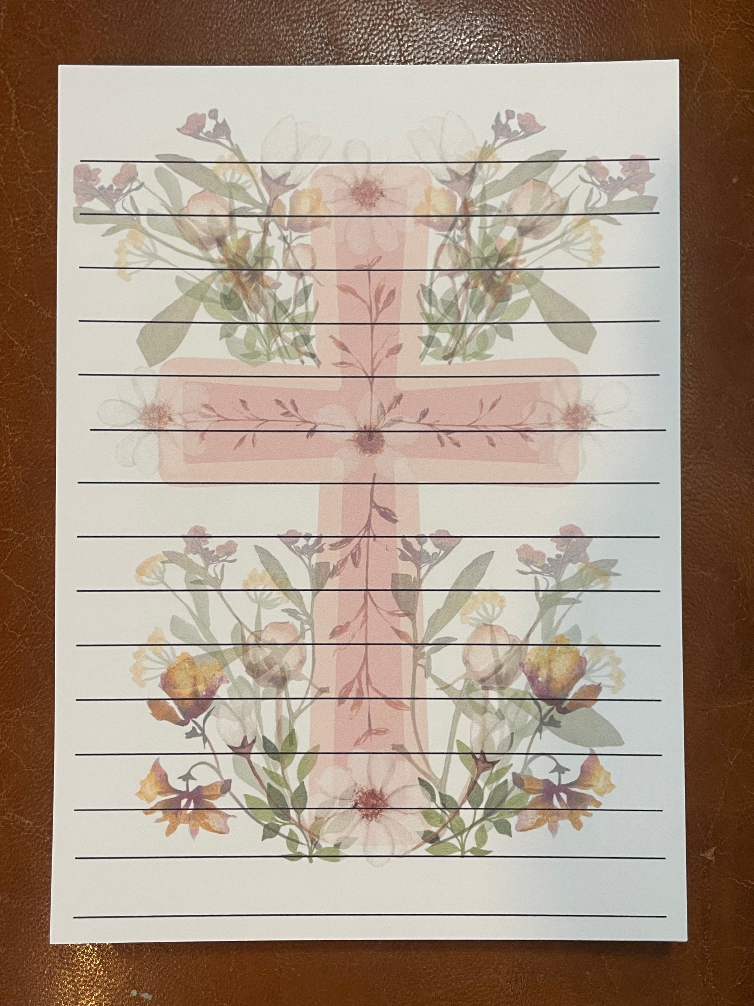 Floral Cross Notepad