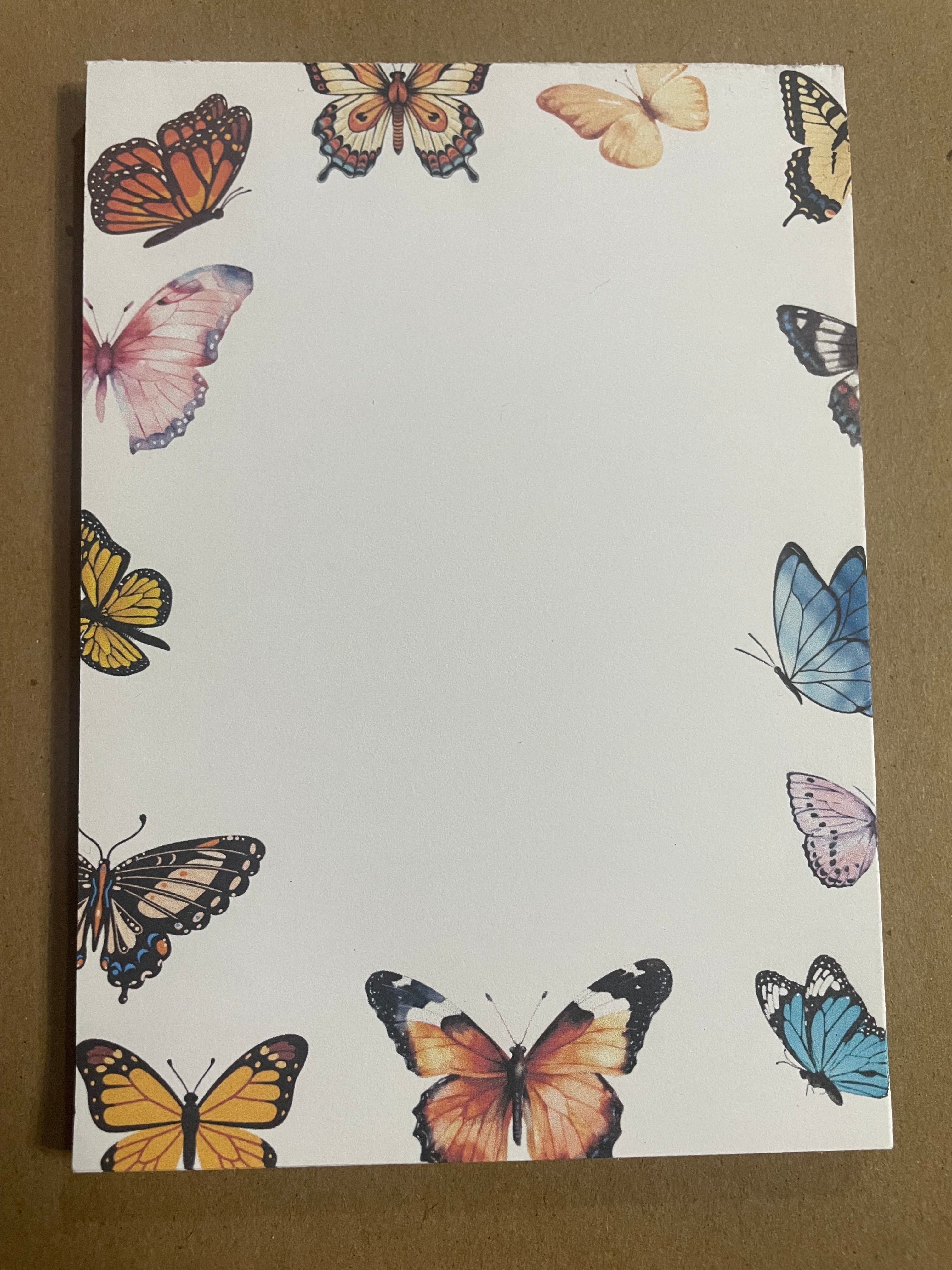 Vintage Butterfly Border Notepad