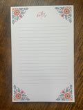 Floral Mexican Folk Art Notepad